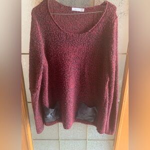 REITMANS FAUX LEATHER POCKET SWEATER 23.5” PTP